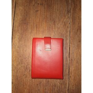 Vintage Rolfs Red Harness Cowhide Leather Trifold Wallet Snap Closure MCM
